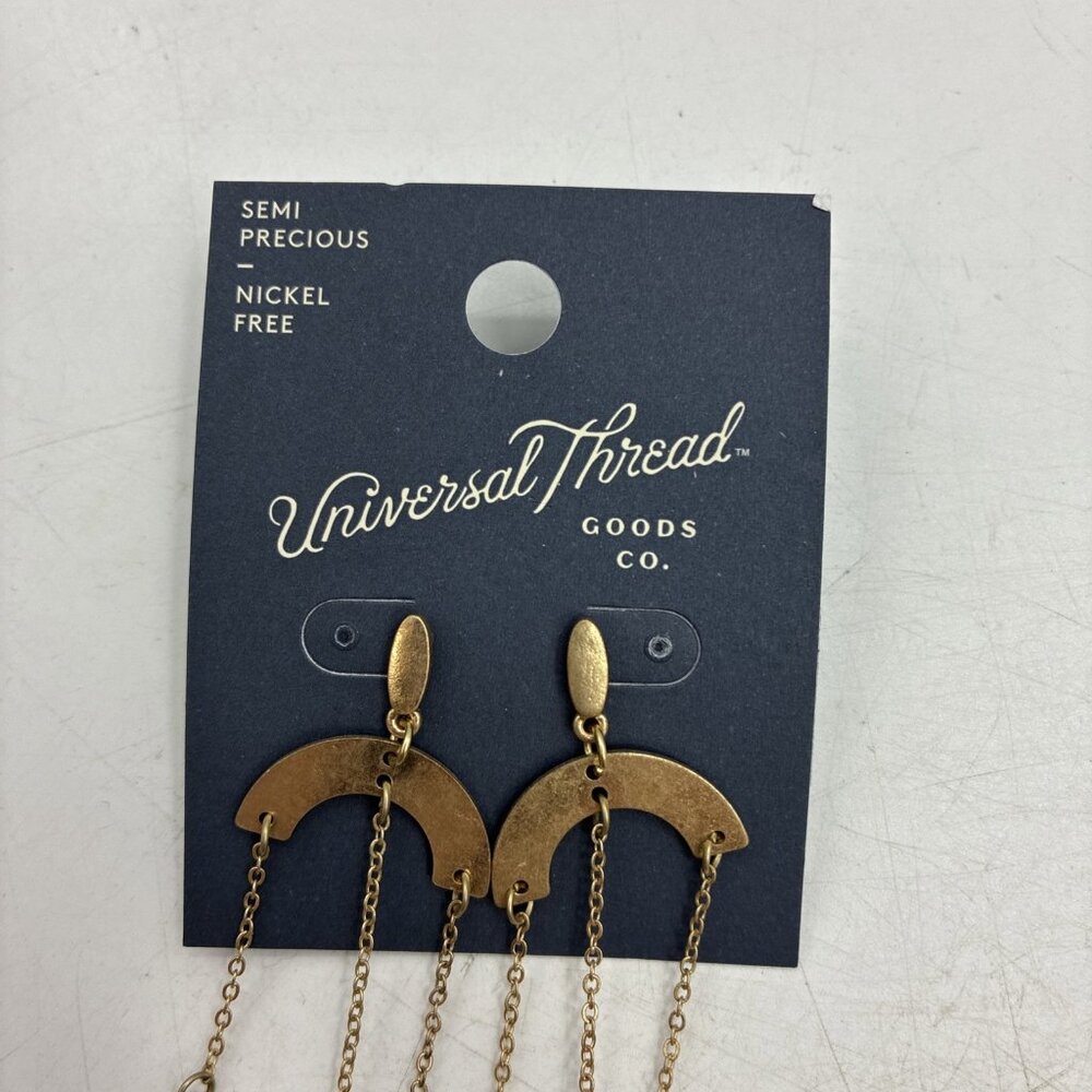 Universal Thread Womens Dangle Earrings Boho Chain Drop Semi Precious - Picture 2 of 4